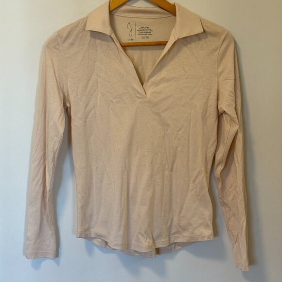 Joie collared long sleeve top Size XS cream colour - Picture 1 of 9